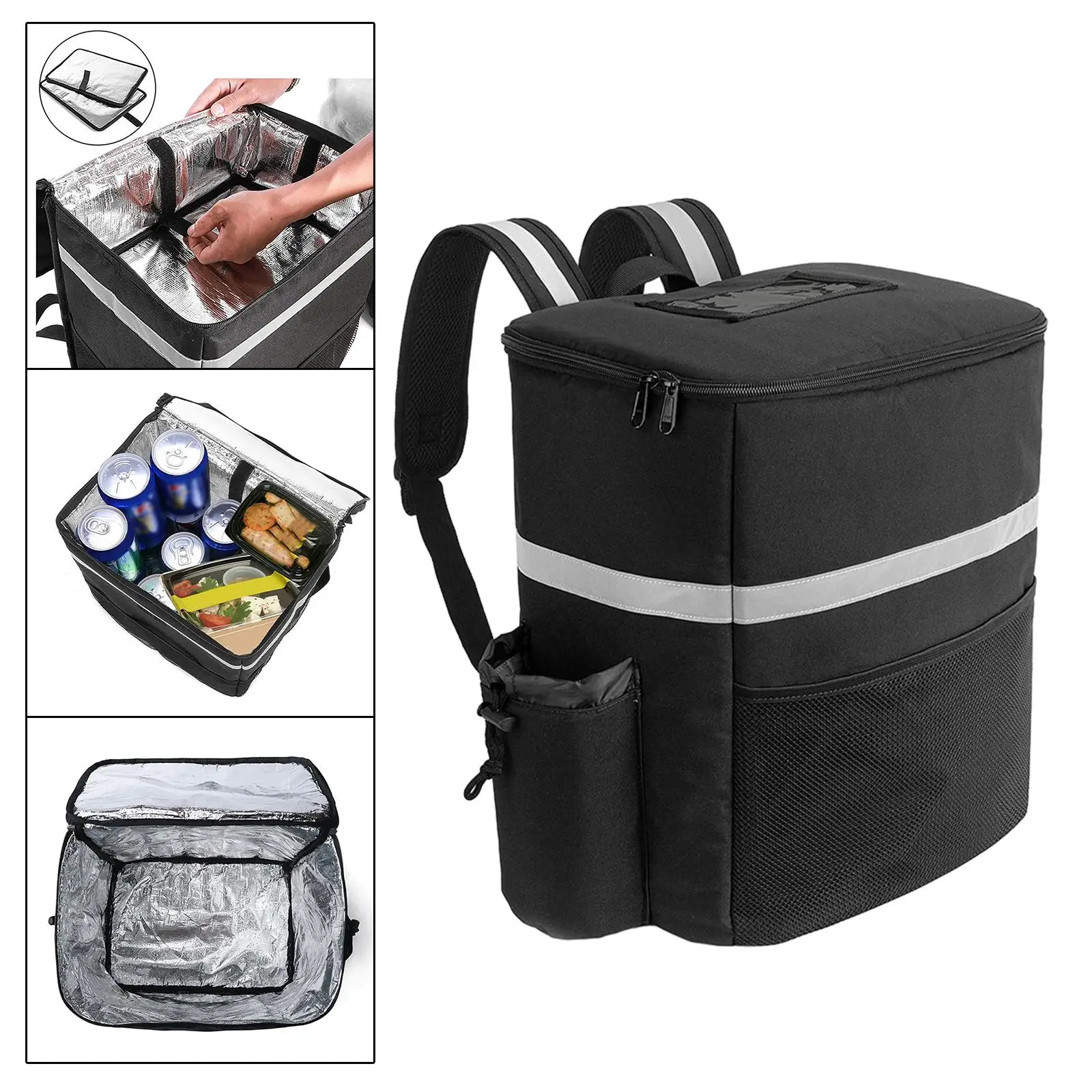 Insulated Cooling Bag Soft with Zipper Closure Thickened with Shoulder Strap Catering Bag for Holiday Outdoor Travel Party