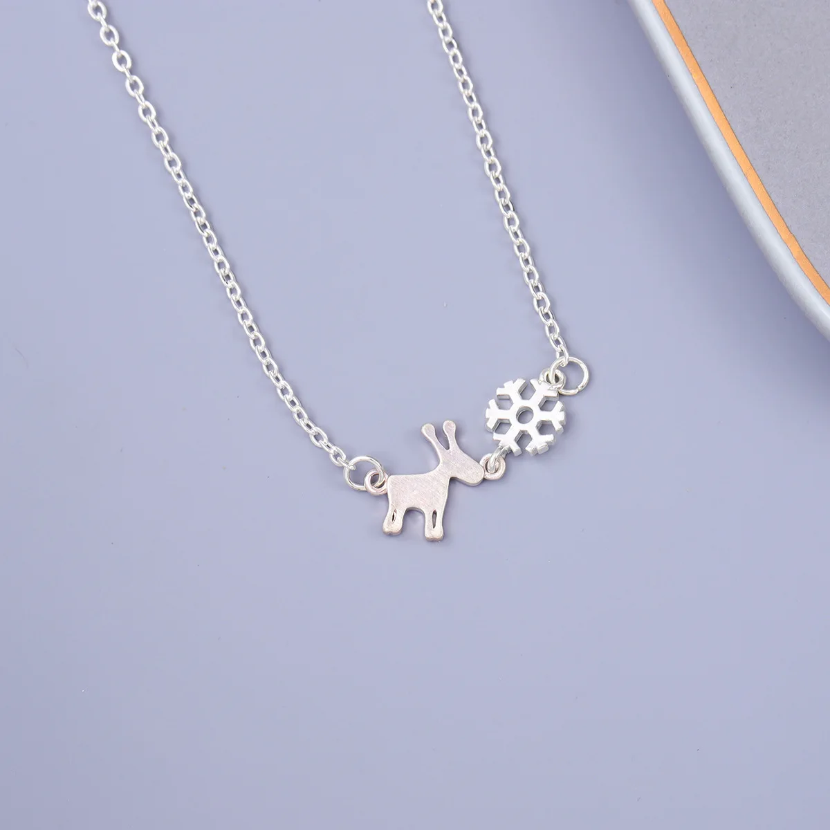

Модные украшения из стерлингового серебра 925 пробы с милыми животными: маленькие матовые колье-подвески в виде оленя XL241