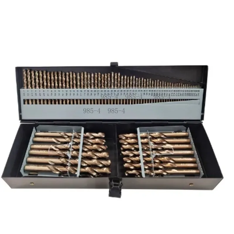 115 Piece M35 Cobalt Drill Bit Set High Speed Steel Twist Jobber With Gauge Index Storage Case