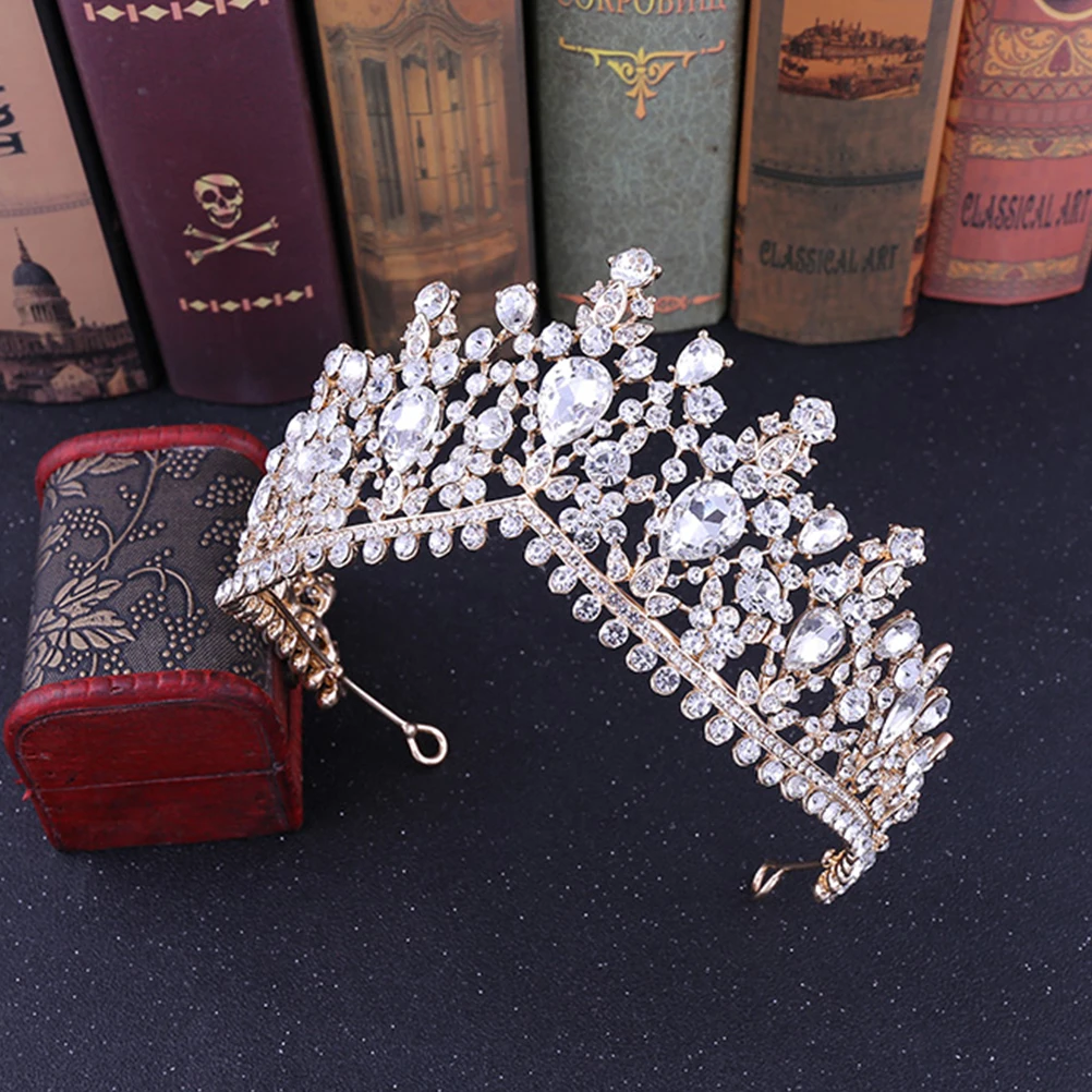 

Rhinestone Crown Bridal Headb Women Hair Hoop Elegant Zircon Headdress Wedding Accessories Bridesmaid Flower Girls Decorative