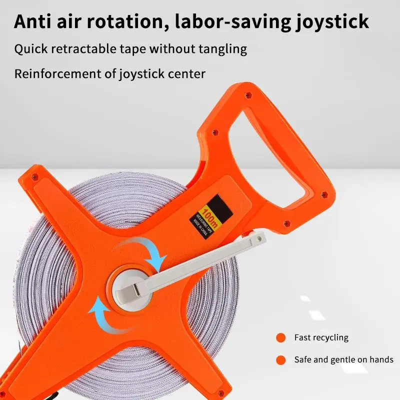 1Pcs Impact Resistant Plastic Measure Tools 20/30/50/100m Meter Open Reel Fiberglass Tape Measure Inch Metric Scale