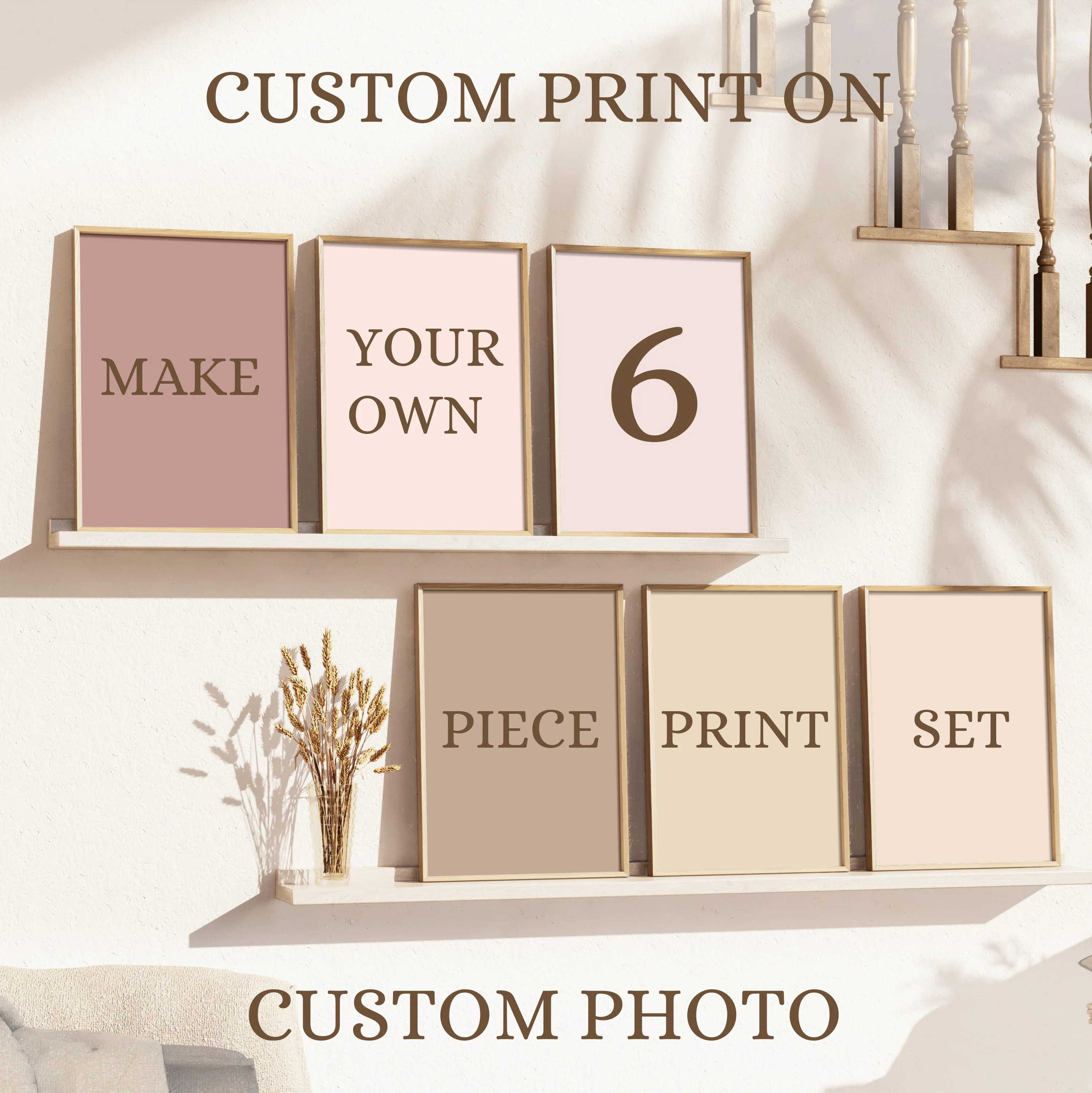 6 Stück/Set individueller Leinwanddruck, personalisiertes Foto, geeignet für Familienleben, Haustiere, Landschaft, Paar, Hochzeiten, Heimdekoration, Poster, Geschenke