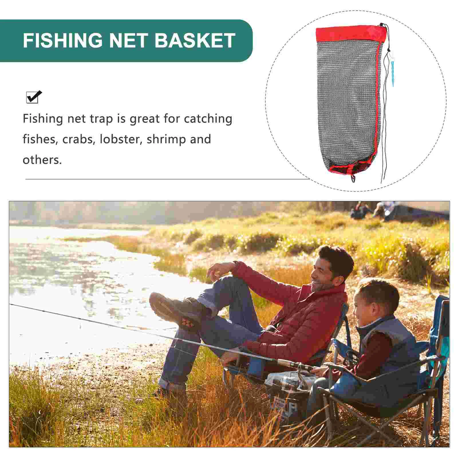 Fishing Net Folding Nets Mesh Basket Catching Netting Fishnets Locating Foldable Tools Bag