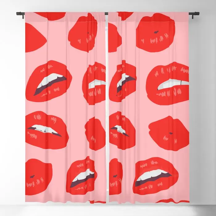 Lips Blackout Curtains 3D Print Window Curtains For Bedroom Living Room Decor Window Treatments