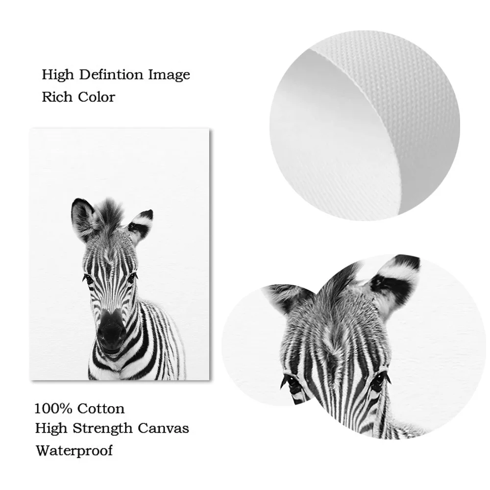 لوحة قماشية للأطفال على شكل فيل غزال وحشي وحيد القرن ملصق على شكل قرد هاكونا ماتاتا لوحة فنية مطبوعة على شكل حضانة ديكور لغرفة الأطفال في الشمال