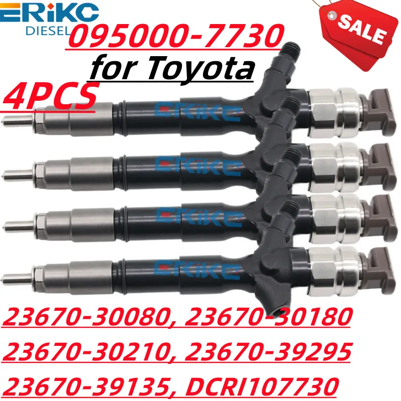 

4PCS 095000-7730 0950007731 Diesel Fuel Injector Nozzle 2367039135 For Toyota Landcruiser Daihatsu Delta 1KD-FTV 23670-39135