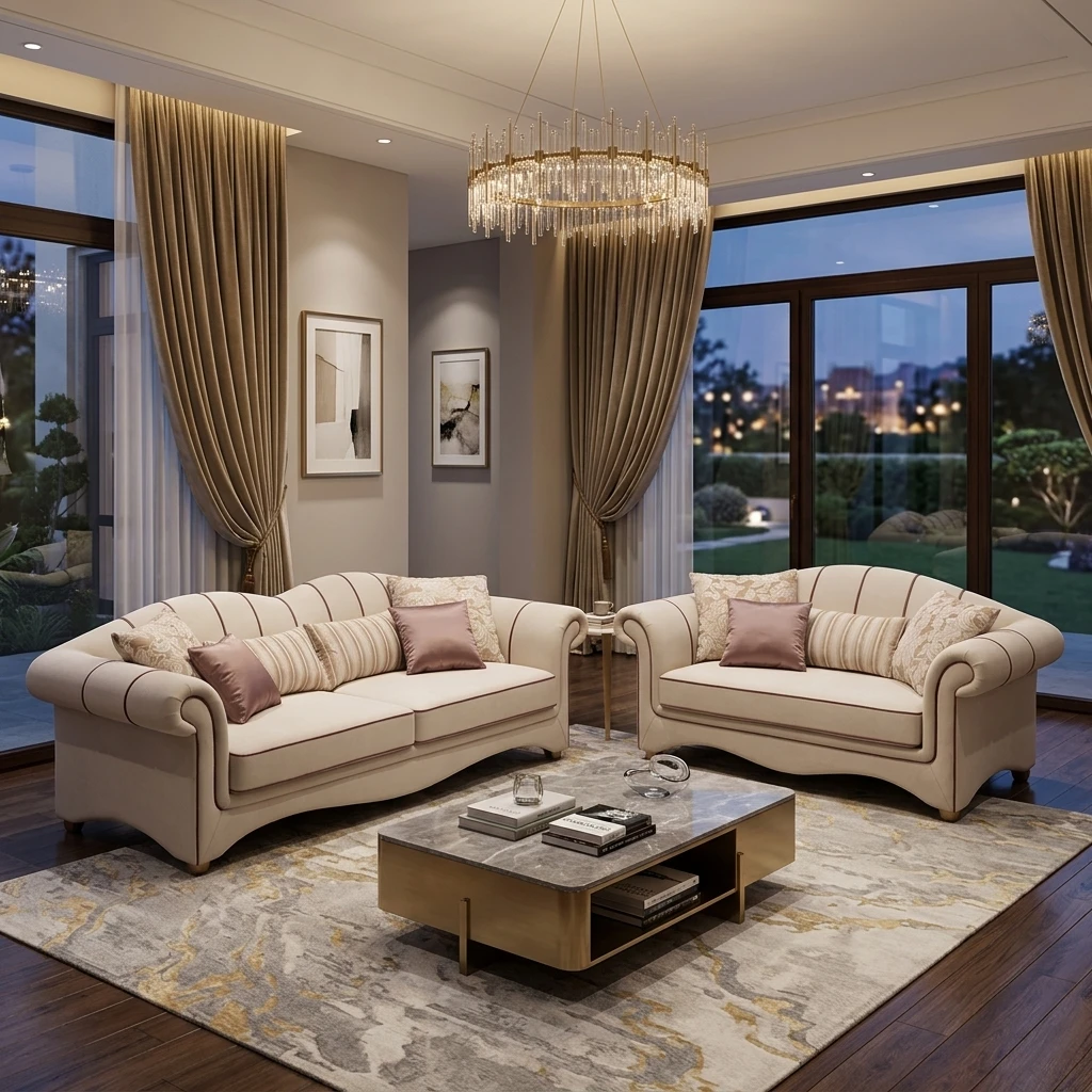 &Modern Luxury Sofa for Villa Living Room Noble Deluxe Furniture Postmodern for Five-Start Hotel Hall Reception