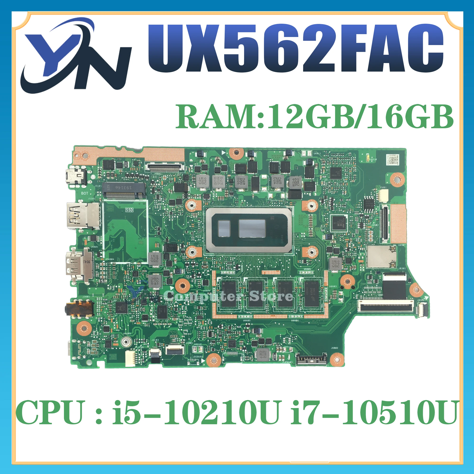 

Mainboard UX562F For ASUS UX562FAC UX562FA Q526FA Q526FAC UX562FD Laptop Motherboard i3 i5 i7 8th/10th Gen RAM-8GB/12GB/16GB