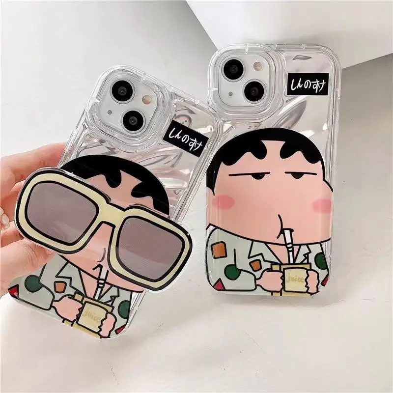 

Kawaii Crayon Shin-Chans Чехол для мобильного телефона Iphone подходит для Iphone 16, 15, 14, 13, держатель для мобильного телефона, подарок на Хэллоуин для девочек