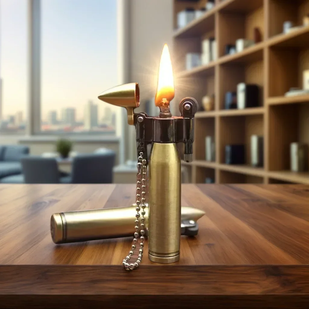 Vintage Antique Bullet Lighter Reusable Mini Pocket Lighter Funny Cute Cool Lighters For Smoking Man's Gift