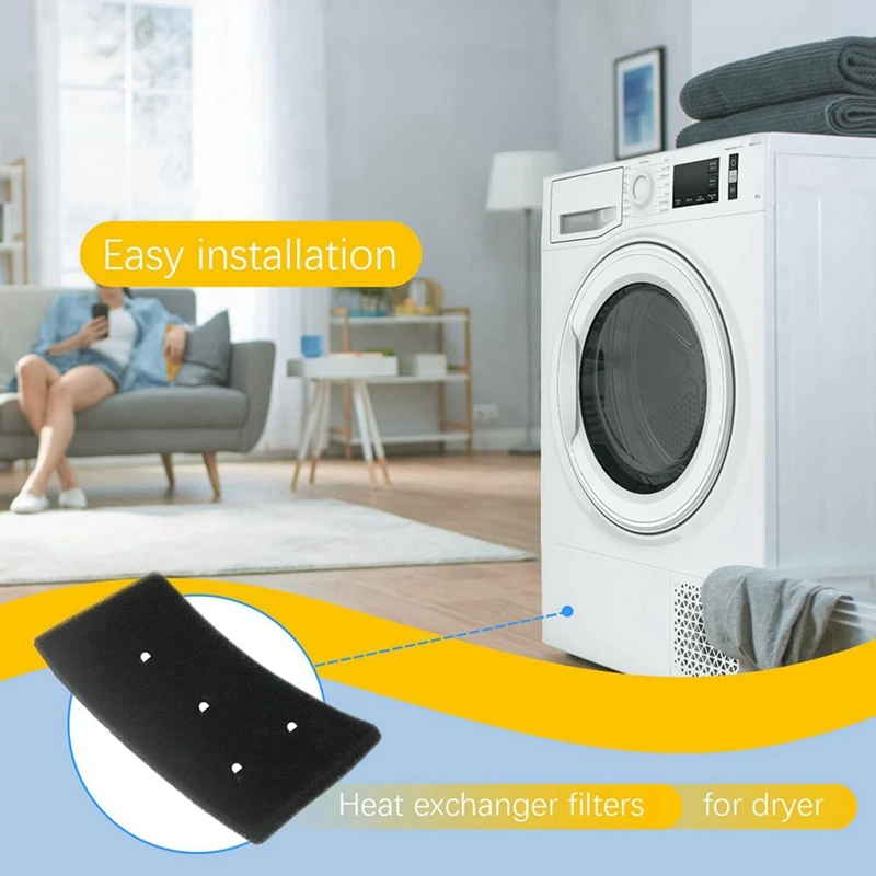 8 قطعة فلتر مجفف لـ Bauknecht Privileg Whirlpool HX 481010716911   فلتر مجفف، مجففات مكثفة قابلة لإعادة الاستخدام، إسفنجة Filtereco-Frie