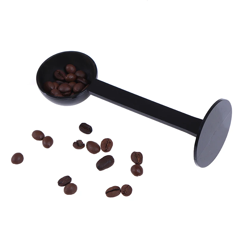 1PCS 2-in-1 Espresso Coffee Bean Tea Spoon Cafe Professional Measuring 10g Coffee Spoon Plastic