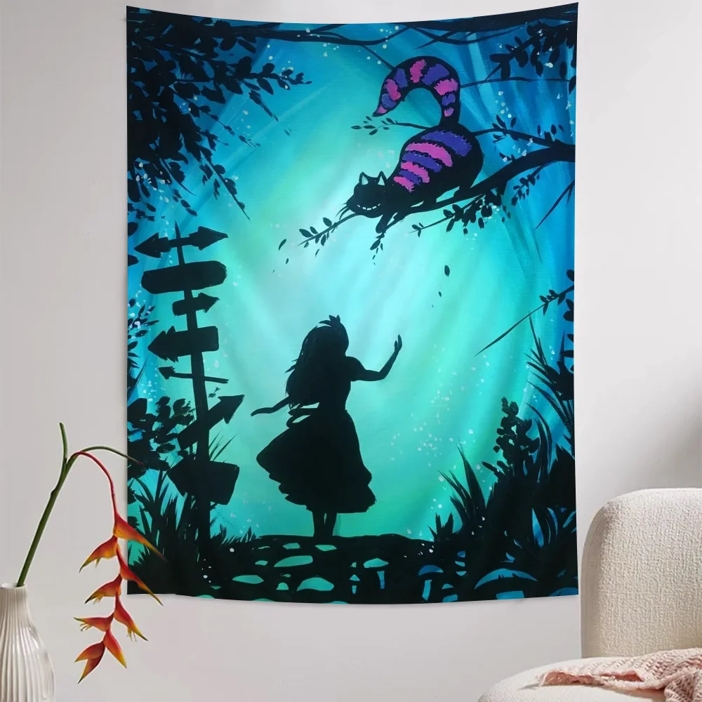Home Decor A-Alice in Wonderlands Cartoon Tapestry Wall Hanging Decoration Household
