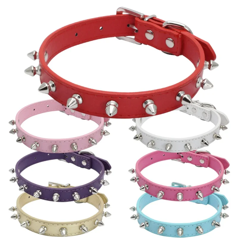 Spiked Studded Leather Dog Collars, Anti-Bite Collar, Pu for Small, Medium, Large Dogs, Pet Collar, Rivets, Pet Products