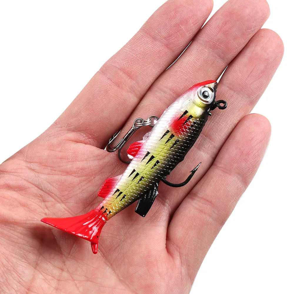 T-tail pesca gabarito cabeça swimbaits baixo iscas de pesca isca de plástico macio para água salgada água doce