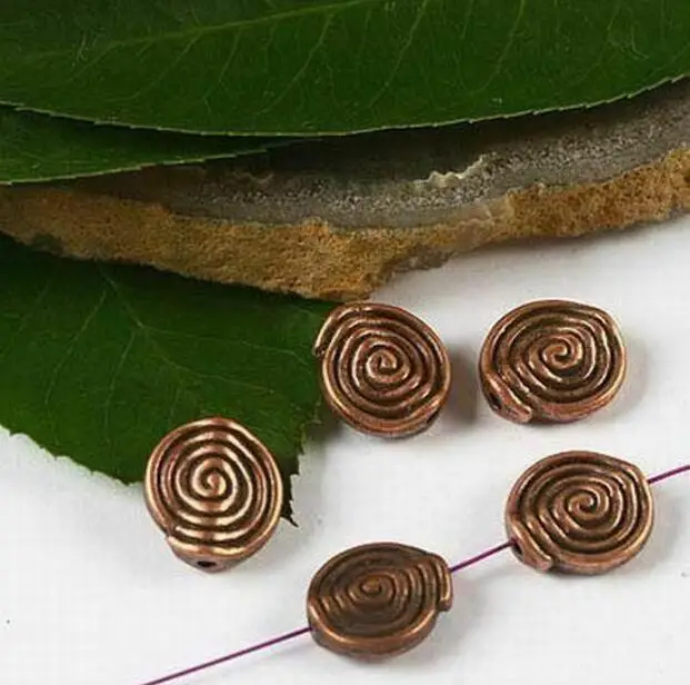 30pcs 11.4x10.6mm copper-tone snail spacer beads h2368