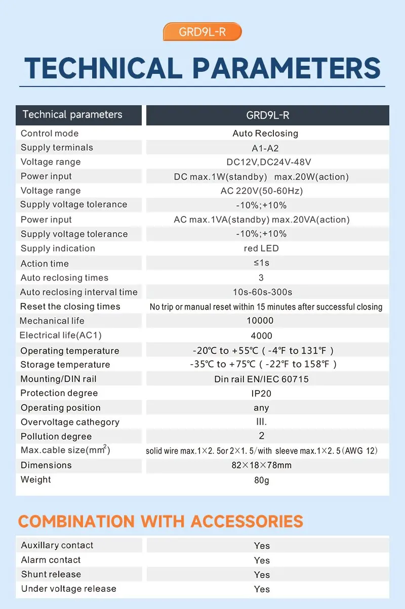 GEYA GRD9L mit A-SI RCCB Auto-Reconnectable Fehlerstromschutzschalter 2P 40A 0,03A (30mA) RCD Elektromagnetisch Superimmunisiert – Detail 5