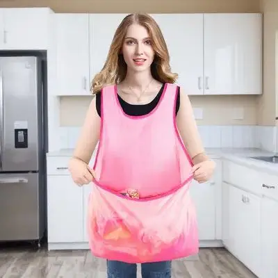 أكسفورد معلقة مآزر الملابس الرطبة مع جيوب سعة تخزين الملابس المبللة العمل المئزر للمنزل حديقة الطبخ عمال