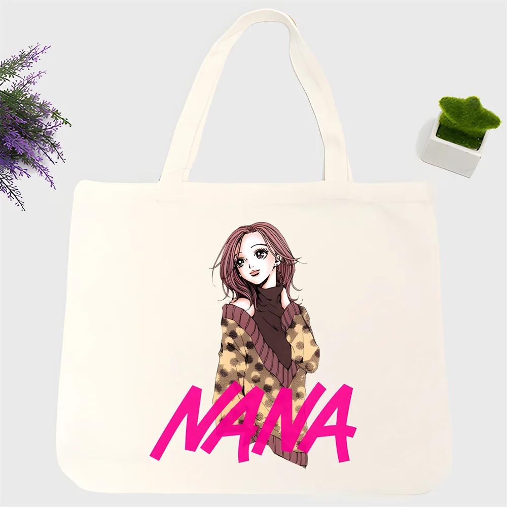 

Black Stones NANA Osaki Anime Shopping Bag Print Original Design White Unisex Fashion Travel Canvas Bags