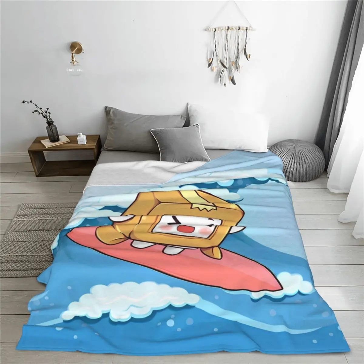 Boxy L-Lankybox Wool Blanket Cartoon Vintage Throw Blanket for Home Quilt