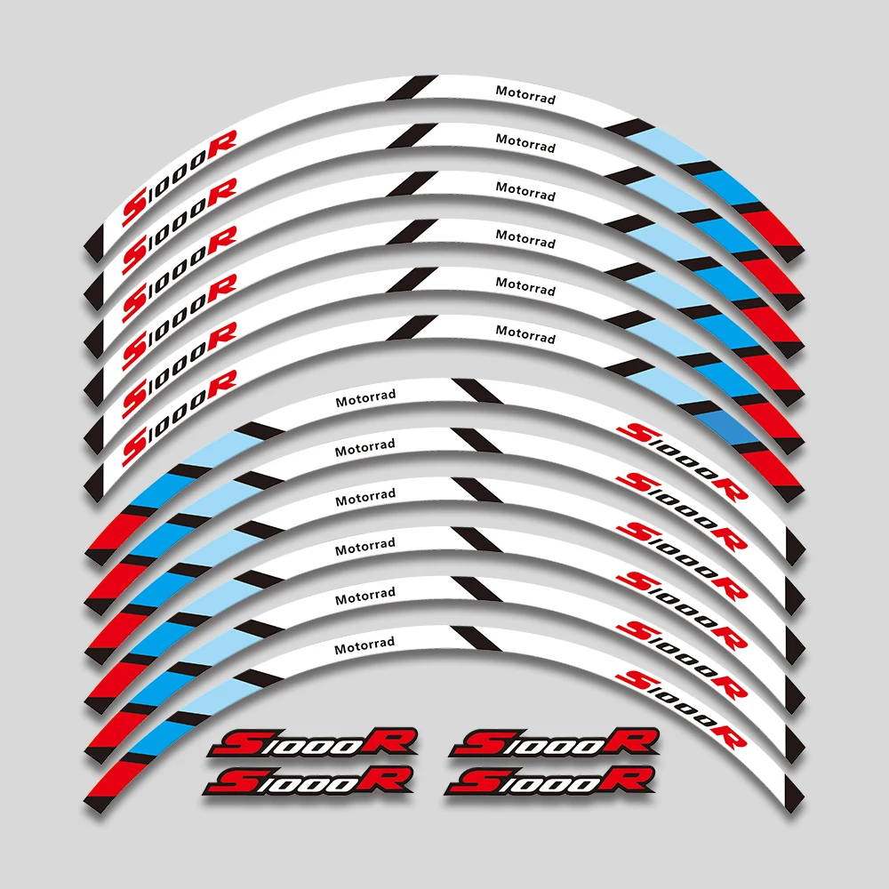 For BMW S1000R S 1000R 1000 s1000 r High quality motorcycle wheel decals waterproof Reflective stickers rim stripes