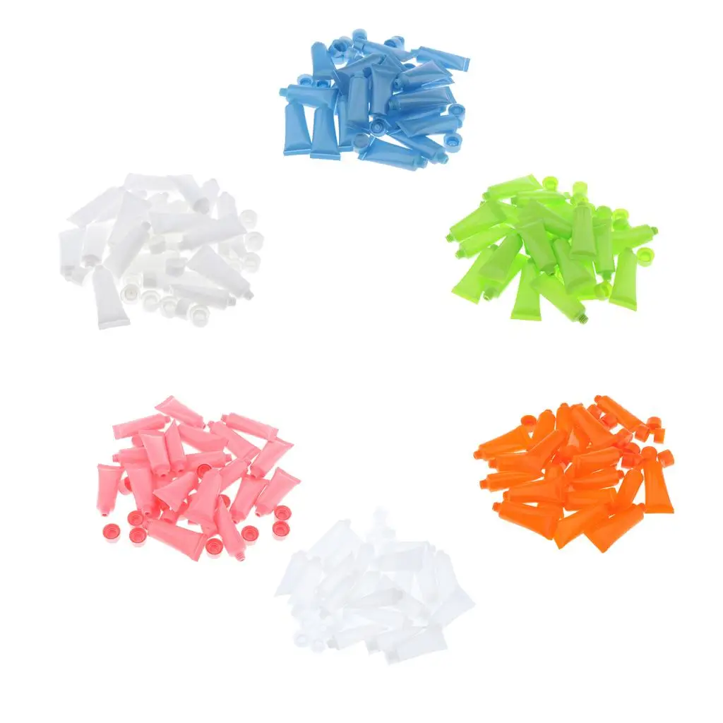Soft Plastic Empty Squeeze Tubes Refillable Cosmetic Container Lotion Cream Vials for Travel Essentials