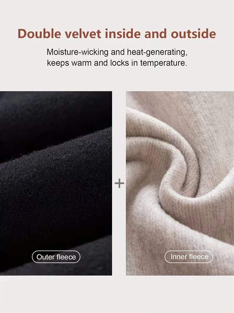 Pantaloni larghi da donna con vestibilità ampia e ispessita - Pantaloni casual invernali caldi foderati in pile, vestiti taglie forti, pantaloni e capri taglie forti