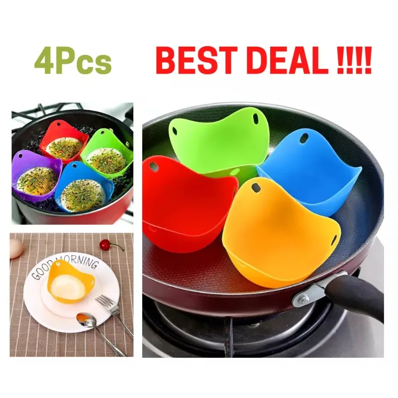 Egg Steamer Silicone Egg Poacher Pods Cooking Tool for Microwave Air Fryer Stovetop Boiler Kitchen Gadget  Durable Tray Mould