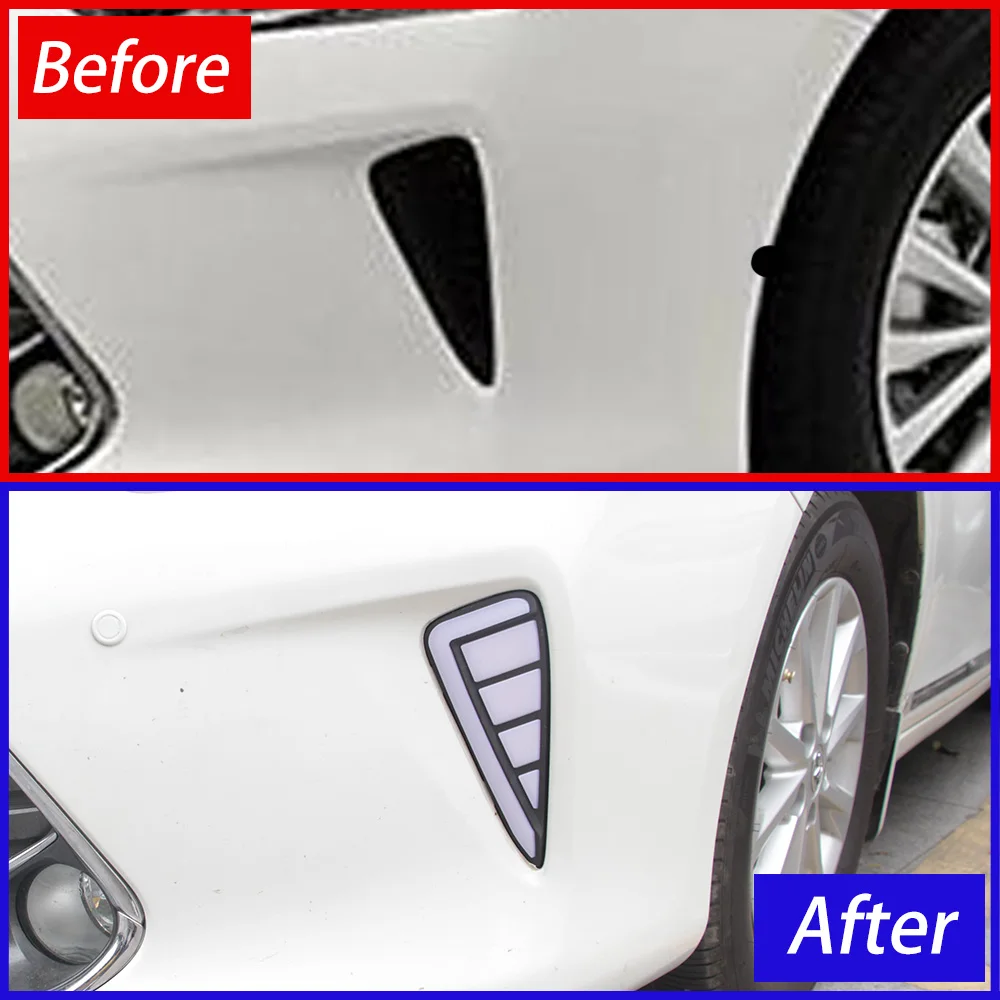 لتويوتا كامري 7th 2015-2017 المصد الأمامي ترقية LED الديناميكي النهار تشغيل ضوء أضواء السيارة الجمعية أداة الملحقات #2