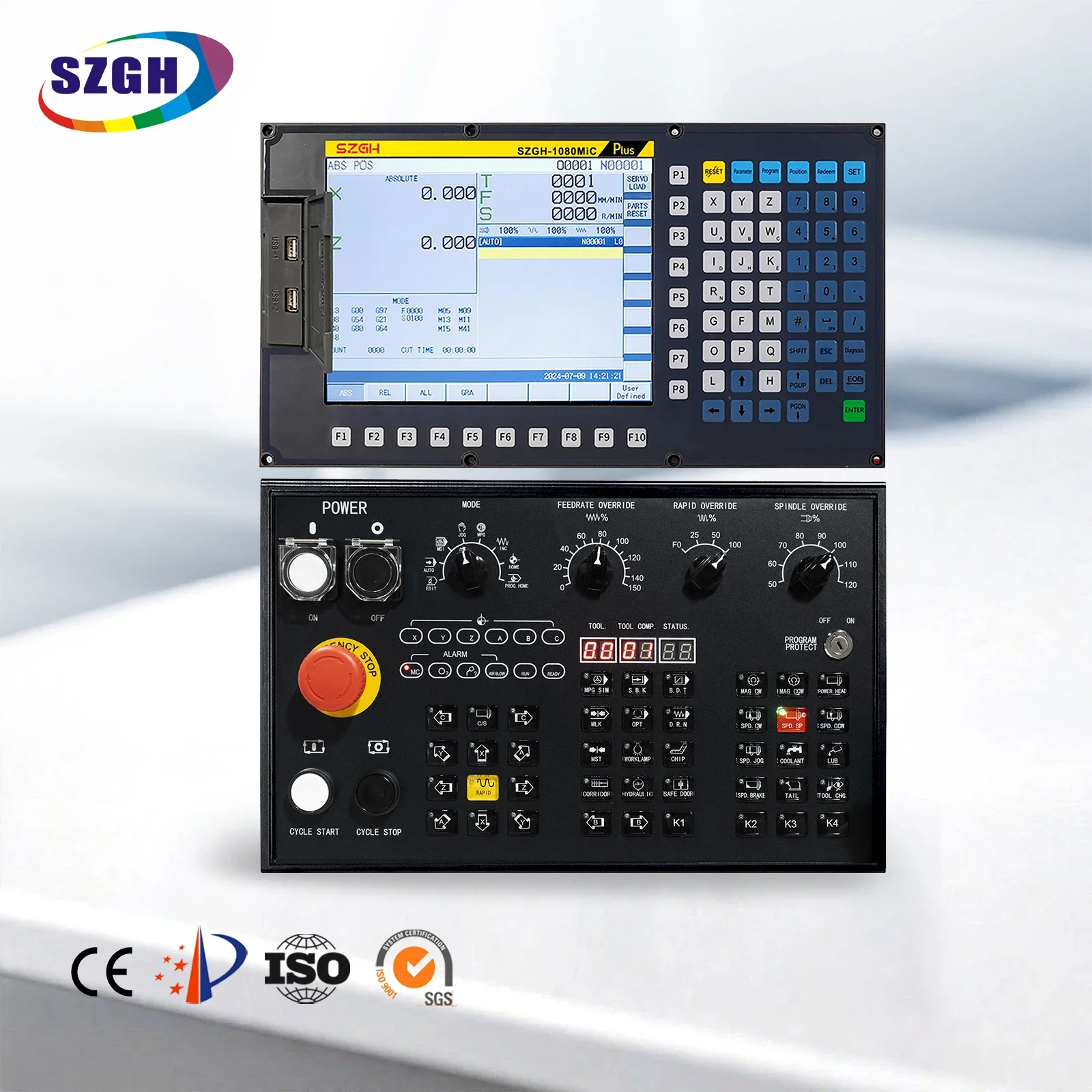 

Контроллер для фрезерного станка с ЧПУ 1080MiC, 10,4 дюйма, с поддержкой Modbus, высокоскоростной и высокоточный, с обработкой мелких линейных сегментов.