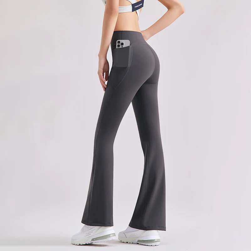 تشغيل اللياقة البدنية متوهج طماق النساء الجانب جيب عالية الخصر واسعة الساق طماق امرأة سلس تمتد التخسيس الأبيض اليوغا السراويل #5