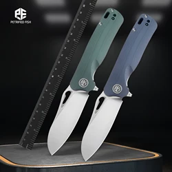 PF868 Petrified fish D2 Steel Folding Knife G10 Handle Ball Steel Bearing Outdoor Mountaineering Camping Survival EDC tool