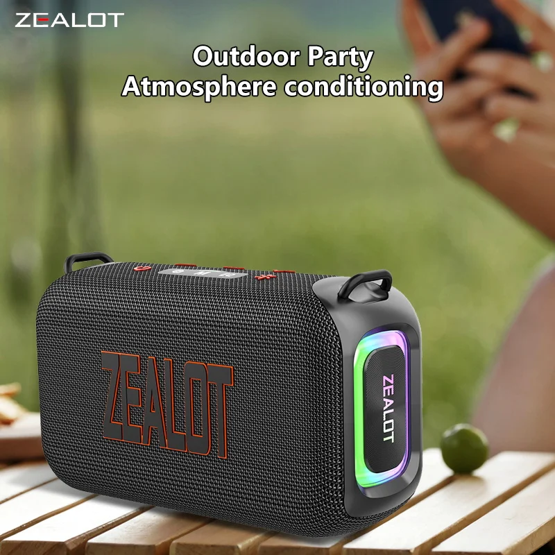 Zealot-S85 Portable Waterproof Speaker, Wireless Bluetooth Speaker 60W, Outdoor Camping Speaker, Beach Party Player