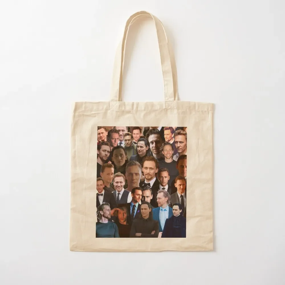 

Tom Hiddleston Photo Collage Tote Bag canvas tote shoping university custom