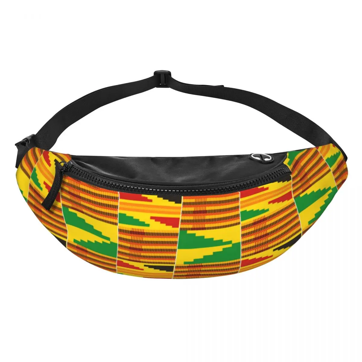 Ethnic Tribal Ankara African Zig Zag Pattern Fanny Bag Customized Crossbody Waist Pack Men Women Travel Hiking Phone Money Pouch