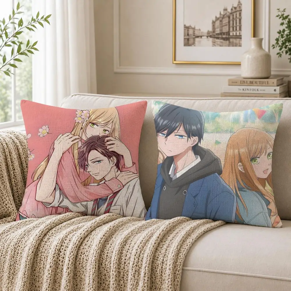 Anime My Love Story With Yamada-kun At Lv999 Cushion Cover Linen, washable  soft. Perfect for sofas, beds  home decor.