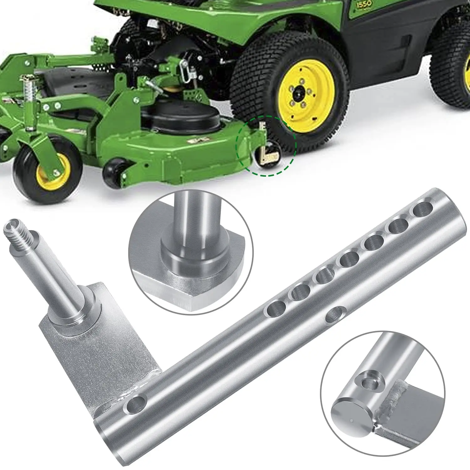 TML AM129501 Mower Deck Left Gauge Wheel Arm Bracket Lawnmower Shift Linkage Arm for John Deere Ztracks Front Mowers