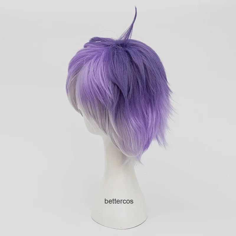 Аниме Diabolik Lovers Sakamaki Kanato парик для косплея мужские короткие фиолетовые Ombre термостойкие парики из синтетических волос + бесплатная шапочка для парика