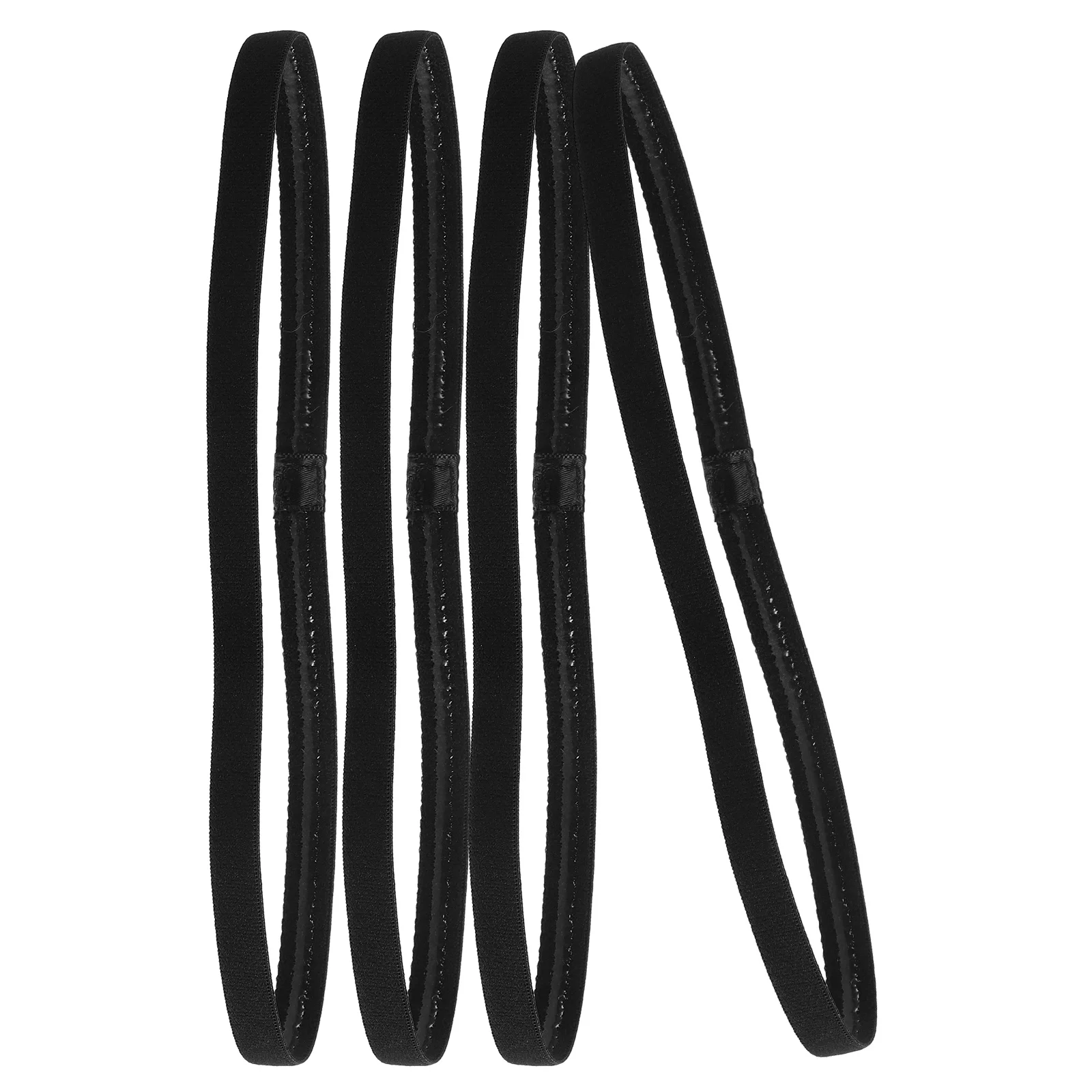 

4pcs Sweat-Guided Anti-Slip Elastic Headbands for Women Men Sports Running Yoga Black Non Slip Hair Band Sport Sweatband