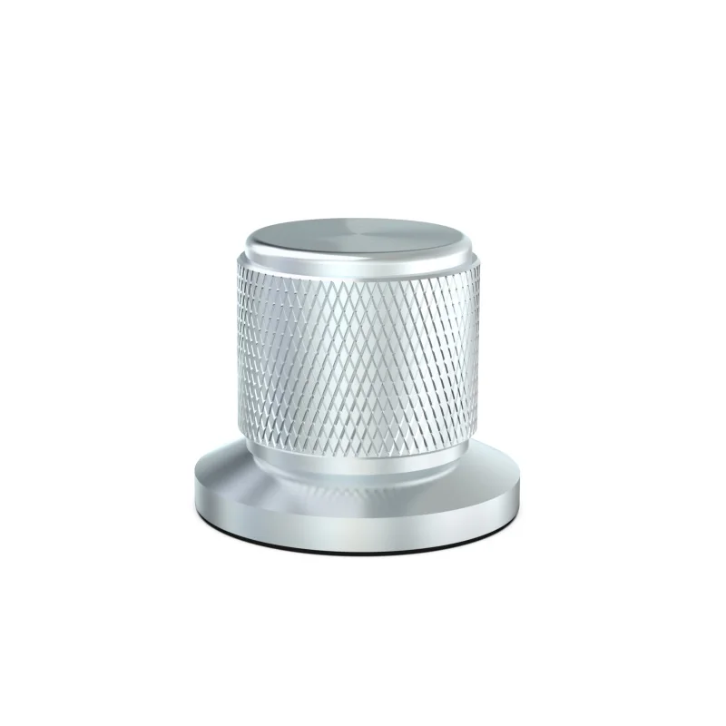 1PC Specular Silver Straw Hat Knurled Aluminum Knob Audio Amplifier Volume Control Knob Diameter 30MM or 38MM(Optional)