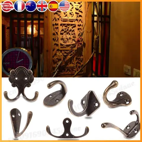 Vintage Cloth Coat Bag Hat Hanging Hooks Bronze Wall Hooks Clothes Hook for Key Towel Bags Hat