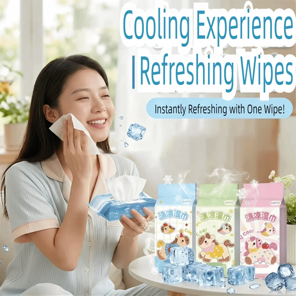 Portable Soft Cool Wet Wipes Disposable Cooling & Refreshing Portable Refreshing Wipes Mini Wet Wipes Pack Outdoor Use