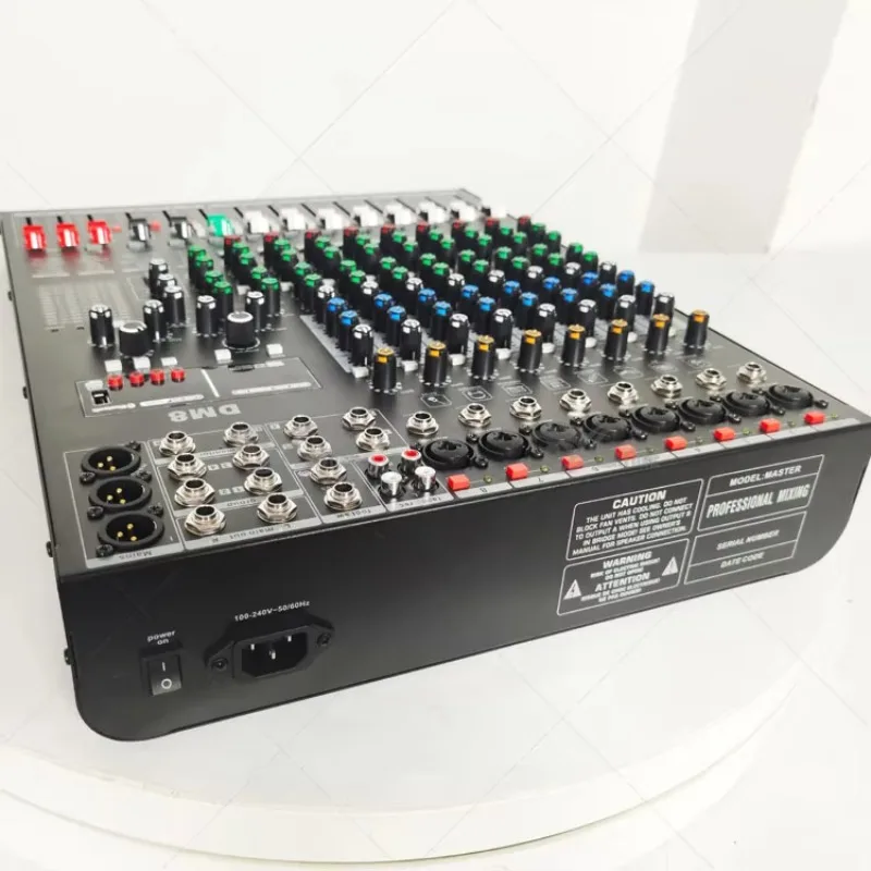 DM8 جهاز مزج الصوت 8 قنوات تسجيل وحدة التحكم مع 199 DSP تأثير 48 فولت قوة فانتوم جهد واسع قطعة واحدة #5