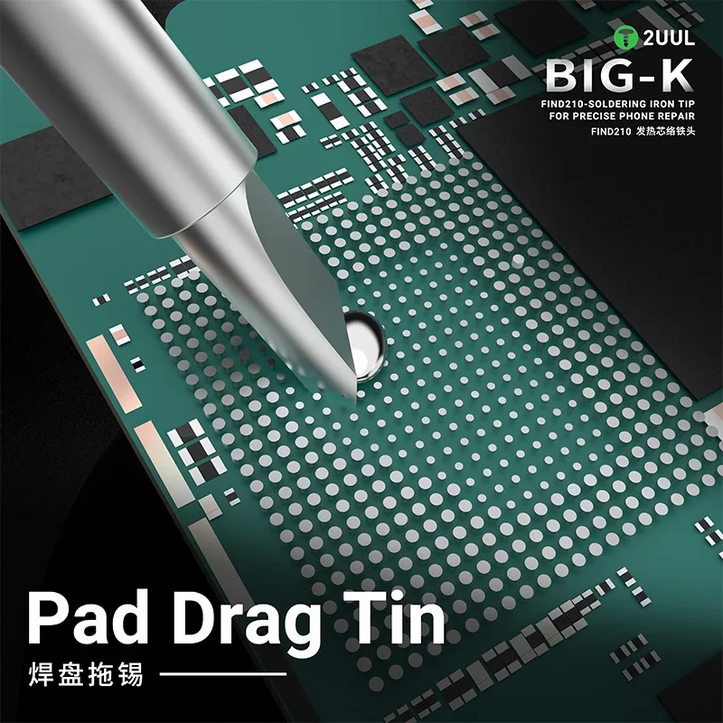 2UUL FD11 FD21 Паяльное жало Big-K, расширенное лезвие 4,0 мм для станции C210, процессор/средний слой, олова, сменное сварочное жало