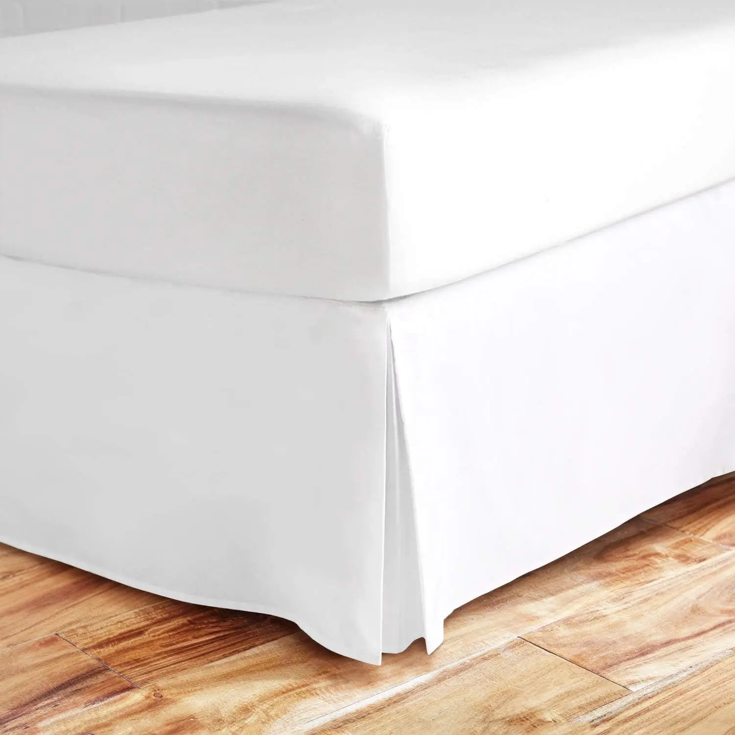 

Split Corner Bed Skirt 18 H Drop Queen Size 100% Natural Cotton Wrinkle And Fade Resistant Queen Size, White Solid