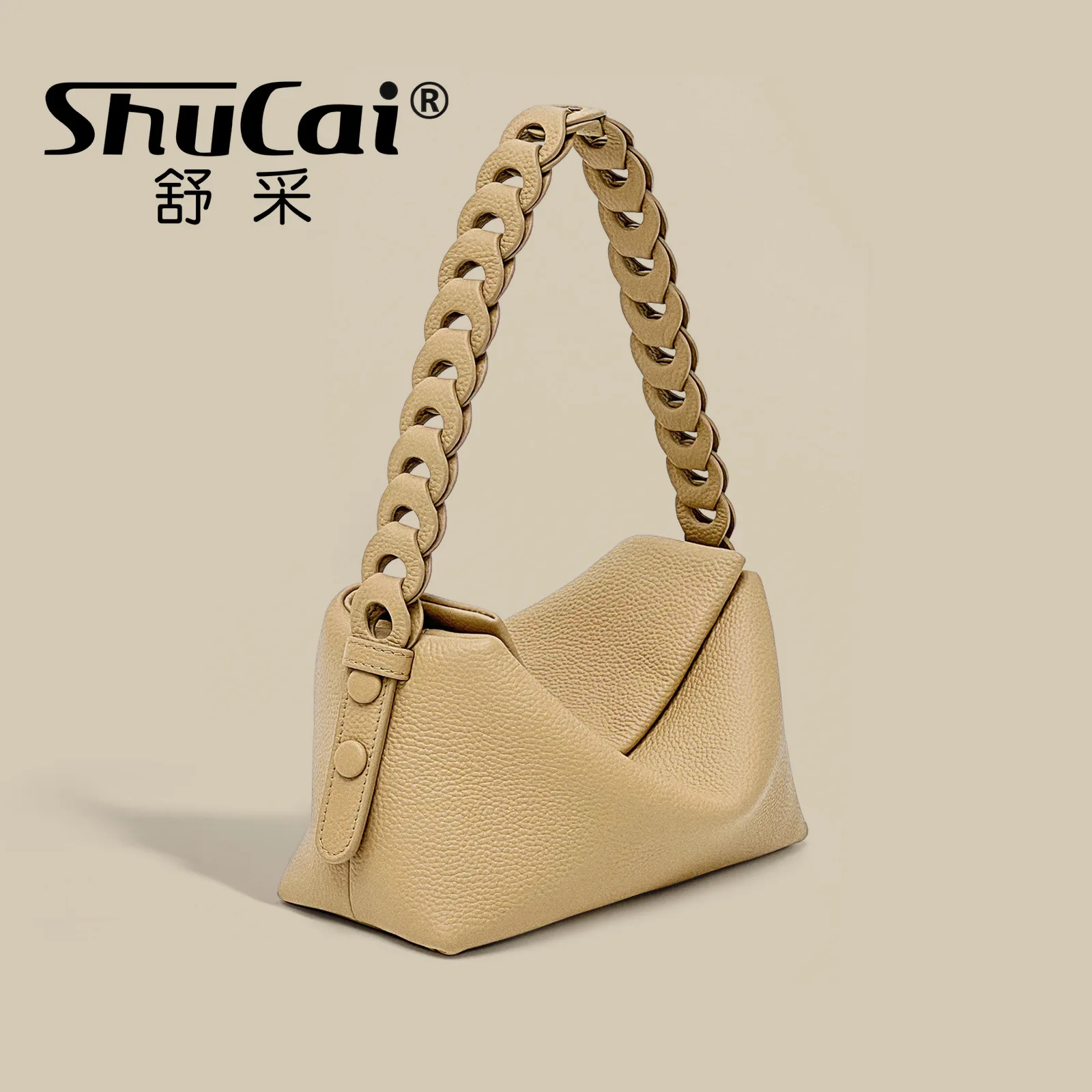 Genuine leather underarm bag female new niche woven single shoulder crossbody handbag simple fashion temperament pillow bag