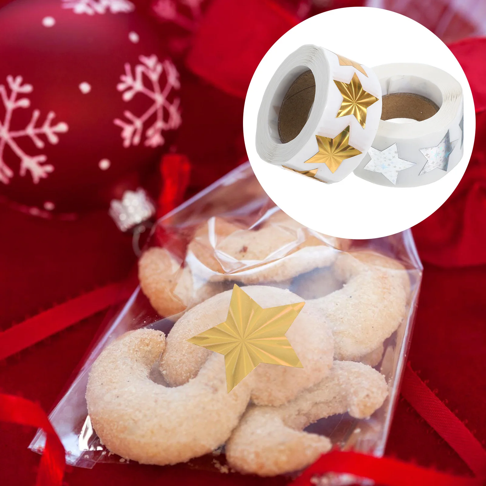 

2 Rolls Star Stickers Self-Adhesive Decorative Star Decals for Kids Reward Classroom Supplies Gift Packaging Sparkle Shiny