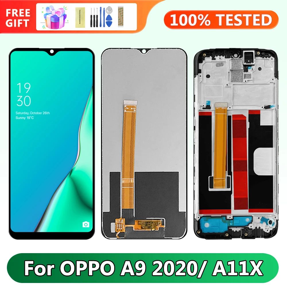 مراجعة ونصائح لشاشة Oppo A9 2020 CPH1937 CPH1939 CPH1941 مع شاشة LCD وشاشة لمس رقمية مع إطار FA052