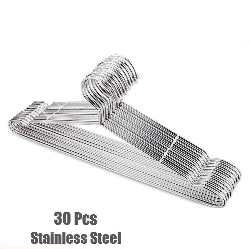 30pcs 42cm High Quality Metal Clothes Hanger with Groove / Anti-rust Stainless Steel Hanger