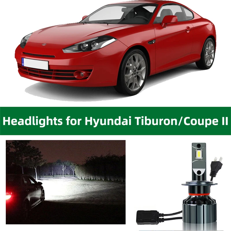 

Car White Headlamp Bulb For Hyundai Tiburon LED Headlight Canbus Bulbs Hyundai Coupe 2 Light Lighting Low Beam High Beam Lamp